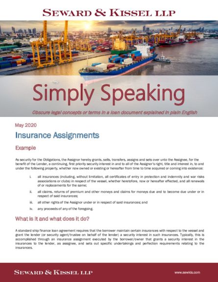 insurance assignment en francais